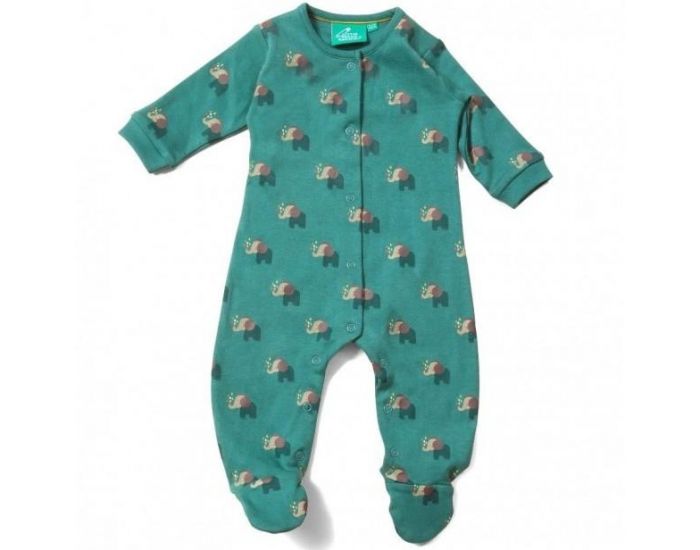 LITTLE GREEN RADICALS Pyjama L�ger B�b� en coton Bio - �l�phants (1)
