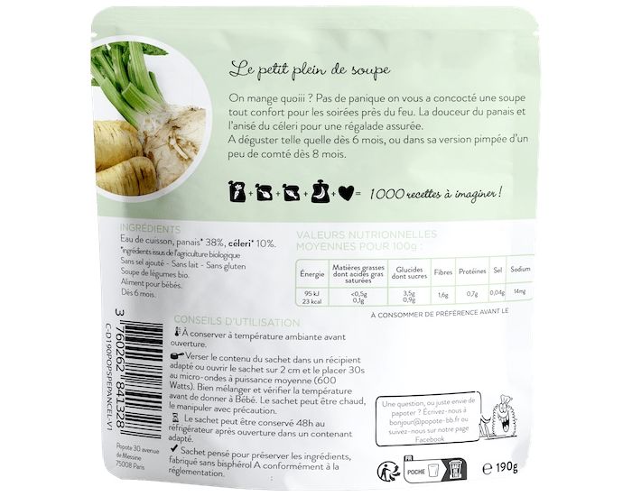 POPOTE Soupe Panais C�leri - Lot de 5 - D�s 6 mois (1)