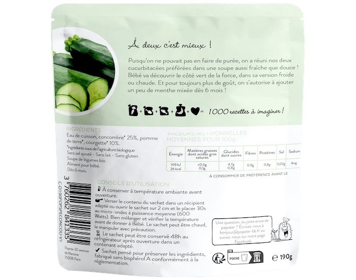 POPOTE Soupe Concombre Courgette - Lot de 5 - D�s 6 mois (1)