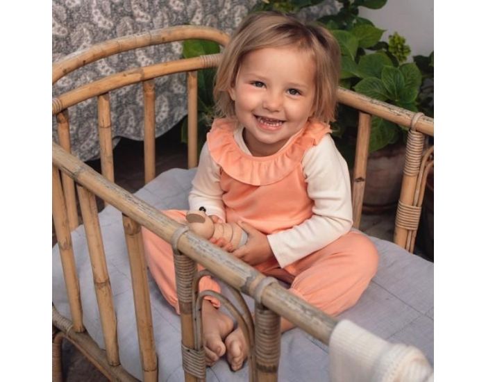 KARIN� Combinaison B�b� � Volant en Coton Pima Bio - Rose P�che (2)