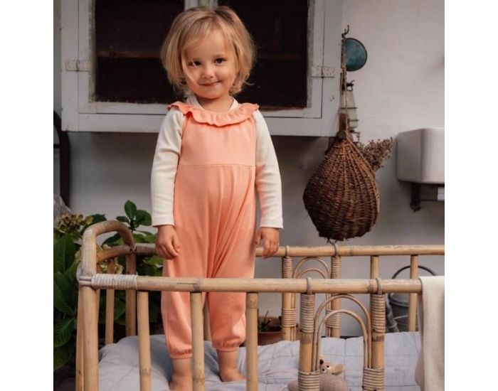 KARIN� Combinaison B�b� � Volant en Coton Pima Bio - Rose P�che (3)