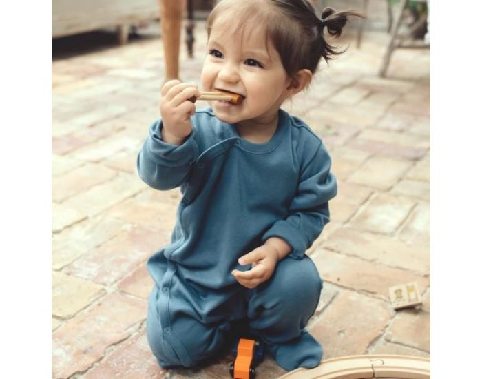 KARIN� Pyjama B�b� en Coton Pima Bio - Bleu Canard (1)