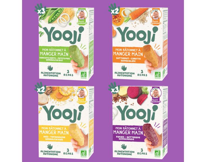 YOOJI B�tonnets manger main L�gumes et F�culents - 10 x 225g - D�s 12 mois (1)