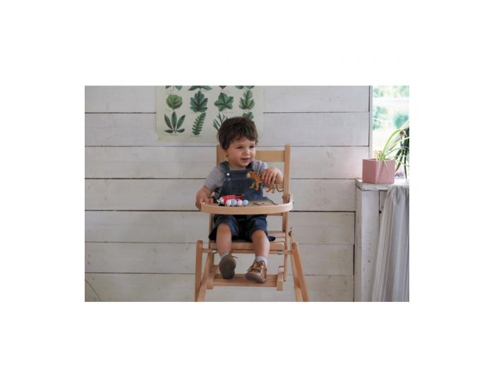 COMBELLE Chaise Haute B�b� Pliante - Bois naturel - Coloris au choix (4)