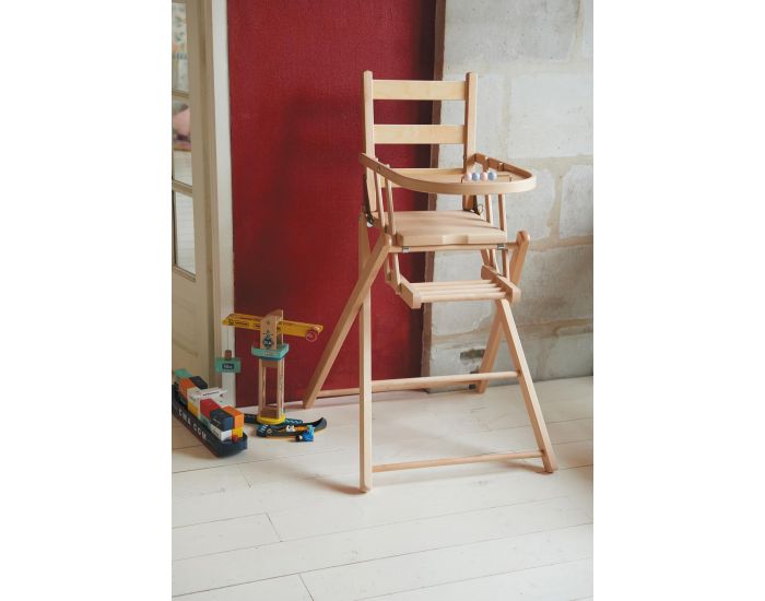 COMBELLE Chaise Haute B�b� Pliante - Bois naturel - Coloris au choix (8)