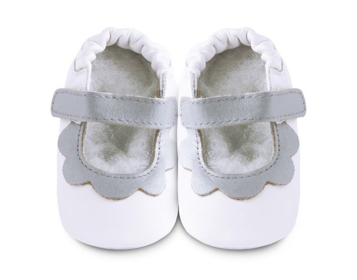 SHOOSHOOS Chaussons Blancs Ptale Gris (1)