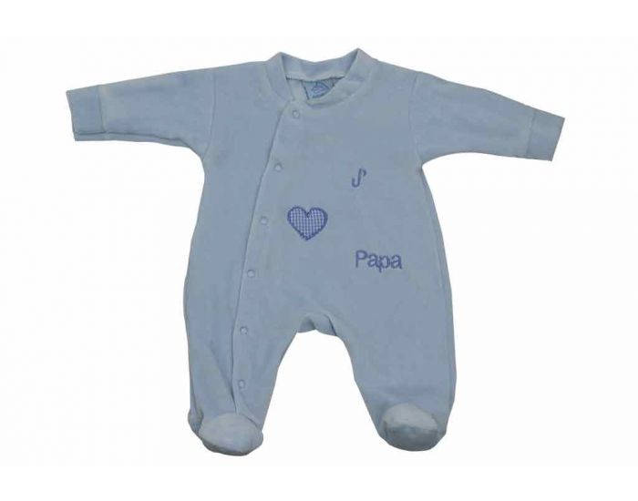 KING BEAR Pyjama Dors Bien Velours Papa - Bleu - Naissance ? 3 mois (1)