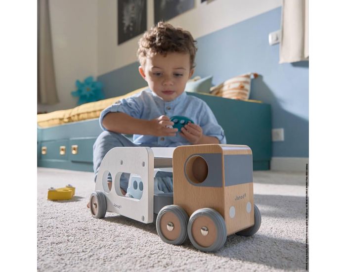 JANOD Camion Porte-Auto avec 3 V�hicules - D�s 2 ans (1)