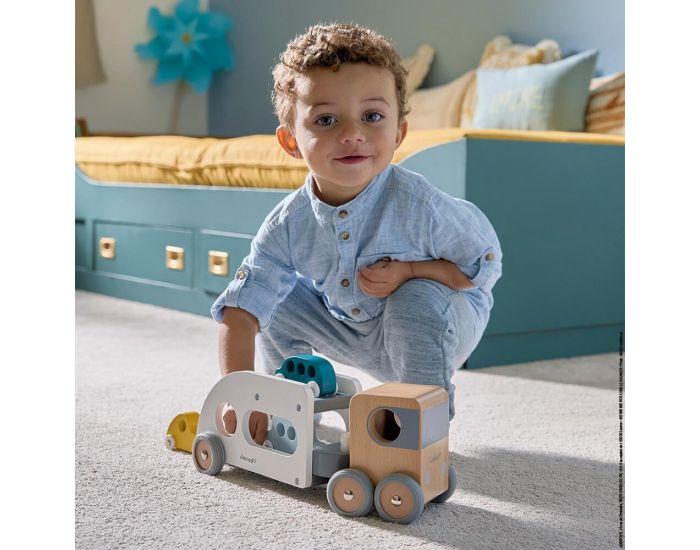 JANOD Camion Porte-Auto avec 3 V�hicules - D�s 2 ans (2)