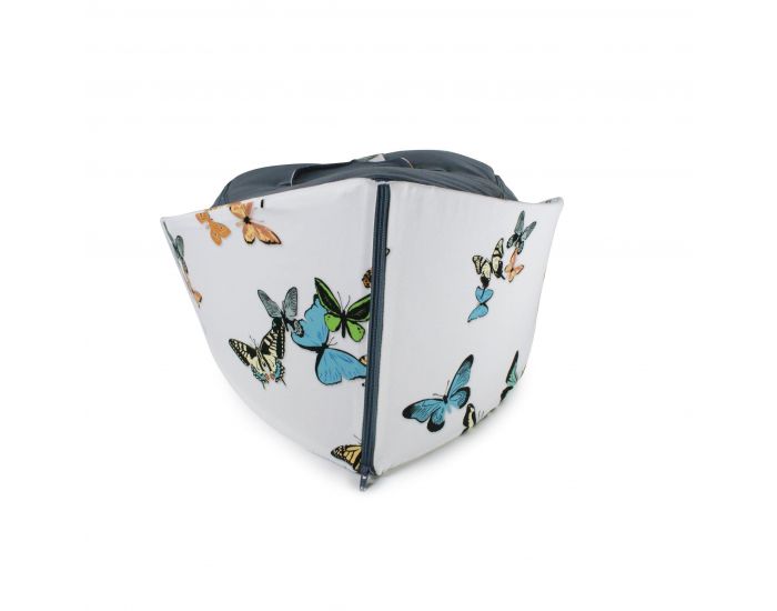 NATURNA Coussin de Maternit� Multifonctions  Coton Bio - Transat Feuille 4 en 1 - Papillons Ardoise (2)