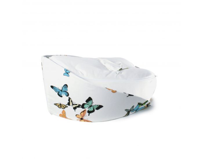 NATURNA Coussin de Maternit� Multifonctions Coton Bio - Transat Feuille 4 en 1 - Papillons Ecru (1)