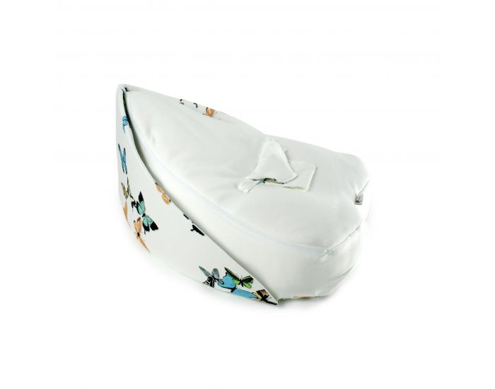 NATURNA Coussin de Maternit� Multifonctions Coton Bio - Transat Feuille 4 en 1 - Papillons Ecru (4)
