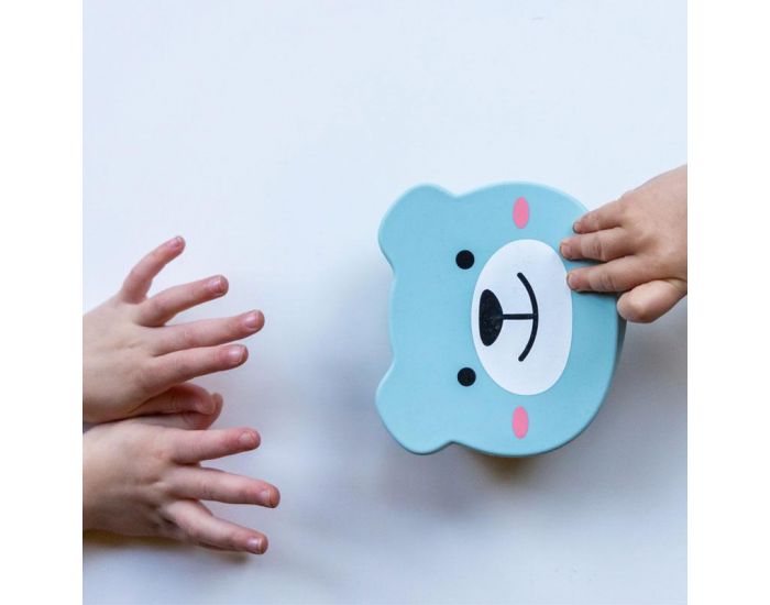 TUM TUM Set Bol Ventous� et Cuill�re en Silicone - Ourson Bleu (2)