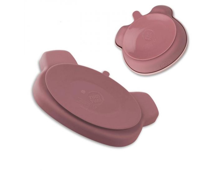 TUM TUM Set Repas en Silicone - Ourson Rose (2)