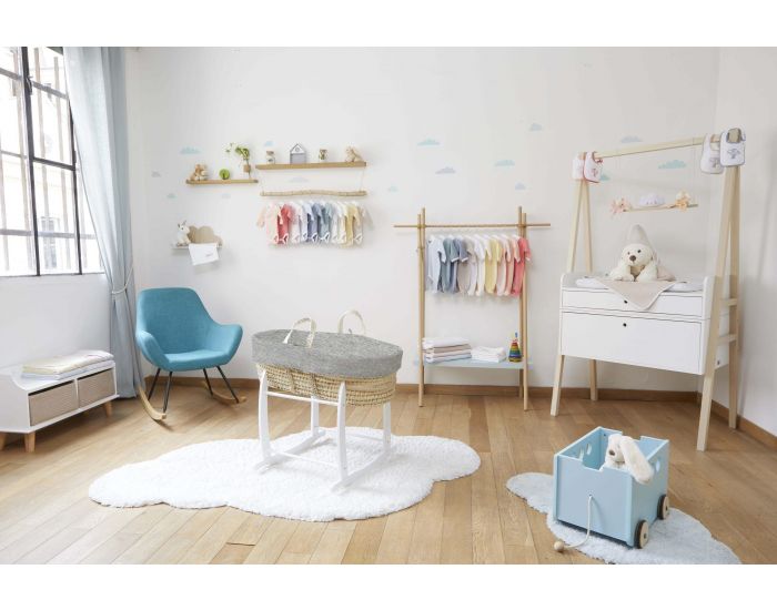 PREMIERS MOMENTS Couffin en feuilles de Palmier et Coton Bio - Perle (1)