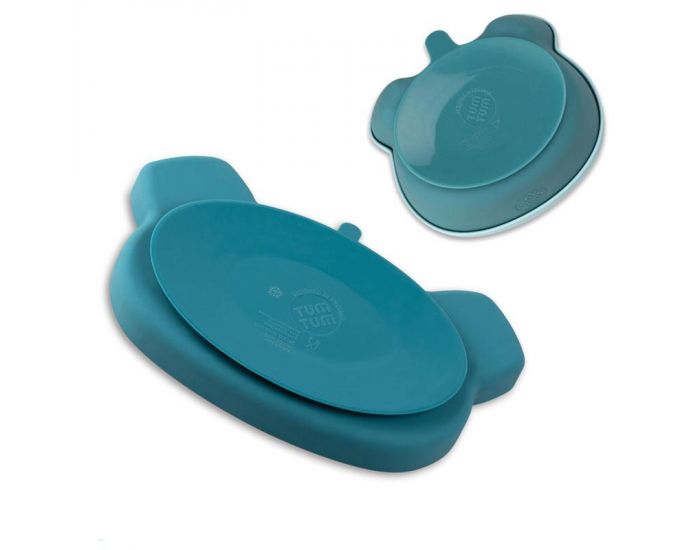 TUM TUM Set Repas en Silicone - Ourson Bleu (4)