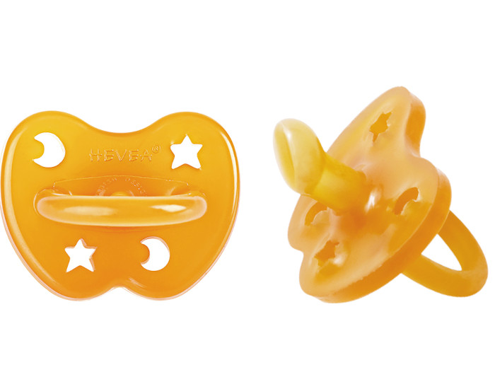 HEVEA Lot de 2 Sucettes Physiologiques en Caoutchouc Naturel 3-36 mois (1)