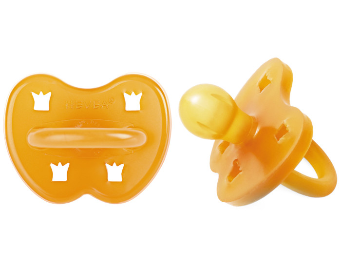 HEVEA Lot de 2 Sucettes Rondes en Caoutchouc Naturel 3-36 mois (1)