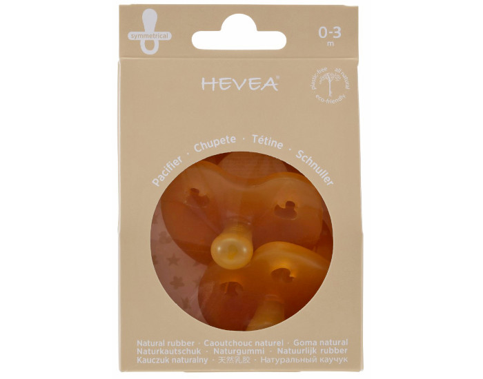 HEVEA Lot de 2 Sucettes Symtriques en Caoutchouc Naturel 0-3 mois (2)