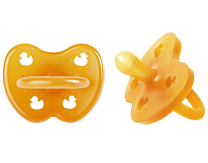 HEVEA Lot de 2 Sucettes Sym�triques en Caoutchouc Naturel 3-36 mois (1)