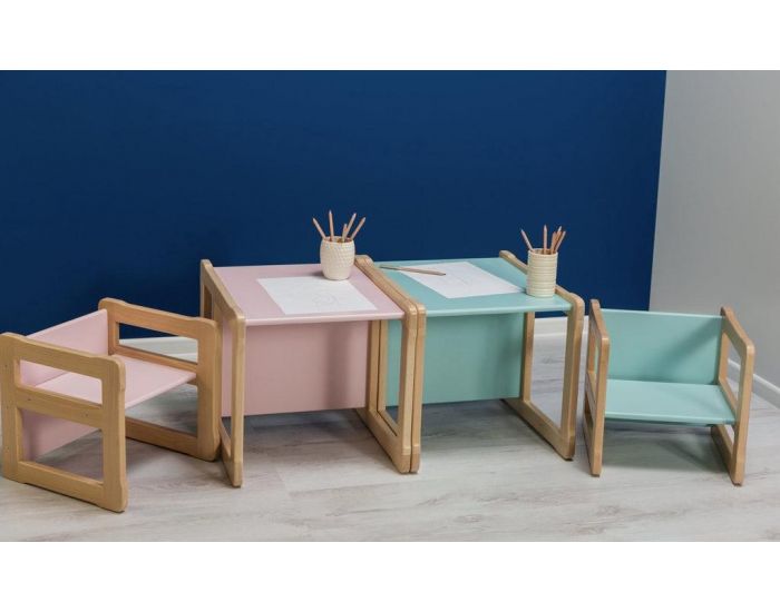 MONTI FAMILY Table Multifonctionnelle et Chaise Montessori - Ds 18 mois (1)