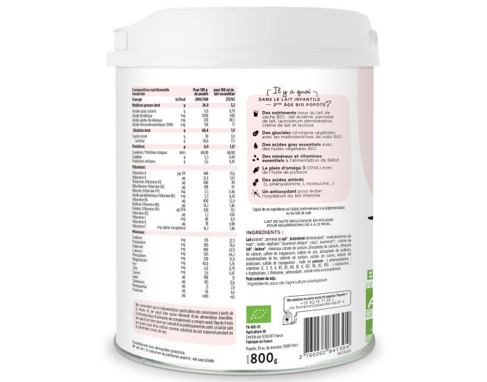 POPOTE Lait de Suite 2 - D�s 6 mois - 800g (2)