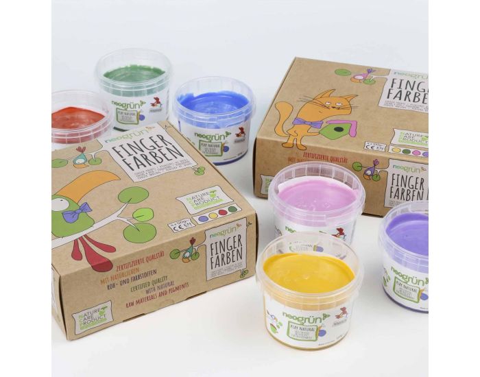 NEOGR�N Peinture � Doigts Aki Naturelle & Vegan Bio - Set de 4 Pots - D�s 3 ans (3)