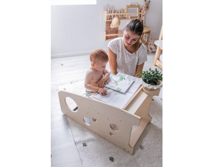 PIMPAMPOUM Tour Montessori Bureau 2 en 1 avec Ardoise BILI - D�s 12 mois (1)