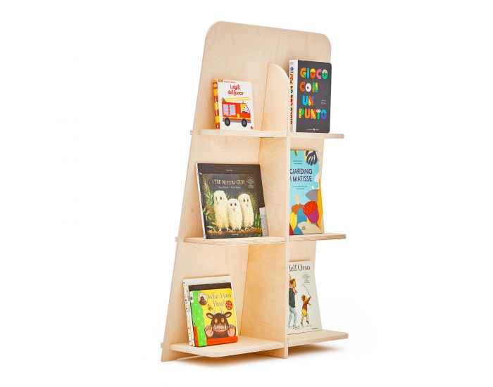 BIANCONIGLIOKIDS Biblioth�que Montessori Enfant Exposition Pleine Frontale BUK 100 - Bois Naturel (1)