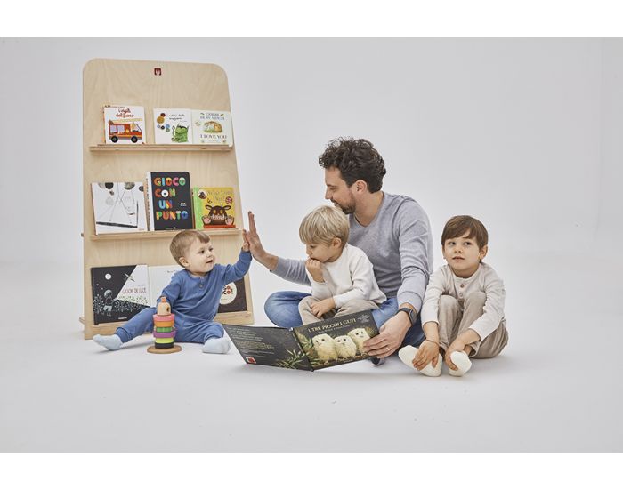 BIANCONIGLIOKIDS Biblioth�que Montessori Enfant Exposition Pleine Frontale BUK 100 - Bois Naturel (4)