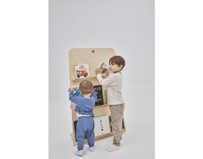 BIANCONIGLIOKIDS Biblioth�que Montessori Enfant Exposition Pleine Frontale BUK 100 - Bois Naturel (5)