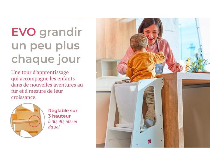BIANCONIGLIOKIDS Tour d'Observation Montessori Evo Kidsafe + S�curit� Antichute Arri�re - D�s 9mois (10)