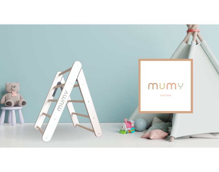MUMY Triangle Pikler Pliable L�ger Solide EasyClimb - Bois Recycl� Blanc - D�s 8 mois (3)