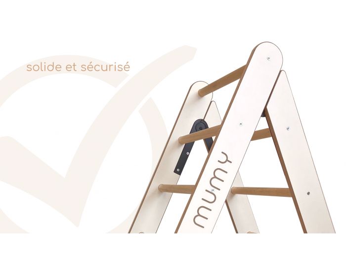 MUMY Triangle Pikler Pliable L�ger Solide EasyClimb - Bois Recycl� Blanc - D�s 8 mois (5)