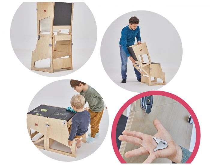 Tour d'Observation Montessori Evolutive & Modulable 11-en-1 Transformer R�glable - D�s 9 mois (3)