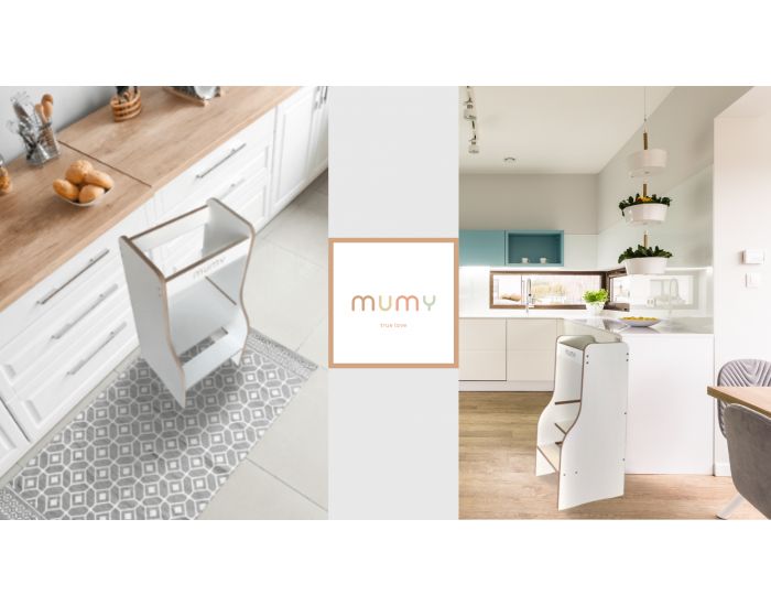 MUMY Tour d'Observation Montessori Enfant EasyStep Compacte Evolutive S�curis�e - Bois Recycl� Blanc (6)