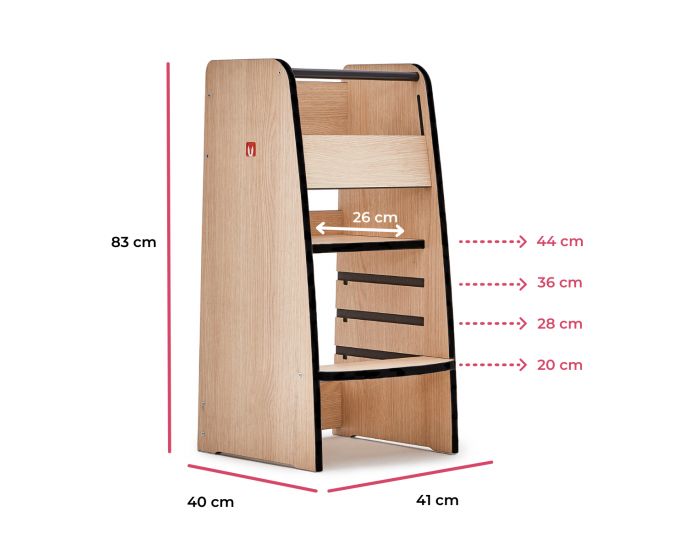 Tour d'Observation Montessori Enfant Trusty Classic Protection Antichoc - Ch�ne Naturel - D�s 9 mois (2)