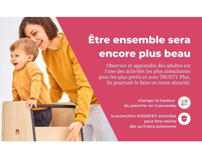 Tour d'Observation Montessori Enfant Trusty Classic Protection Antichoc - Ch�ne Naturel - D�s 9 mois (4)