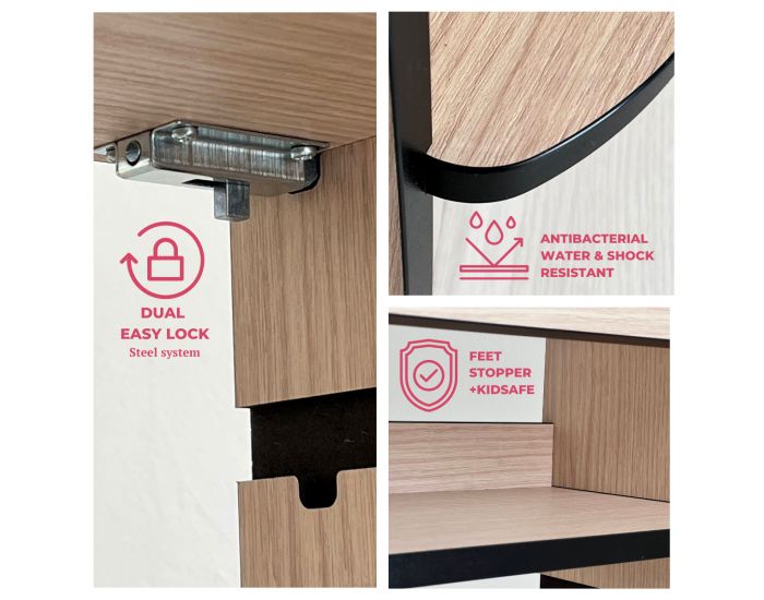 Tour d'Observation Montessori Enfant Trusty Classic Protection Antichoc - Ch�ne Naturel - D�s 9 mois (5)