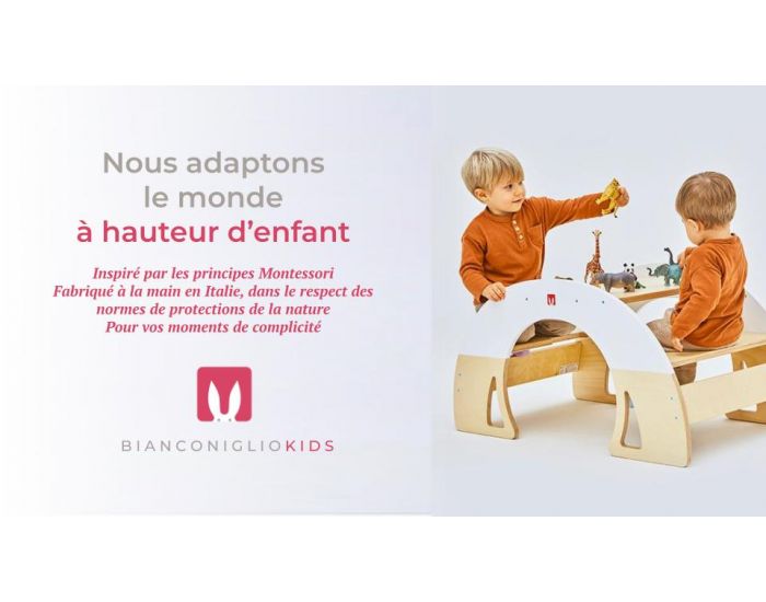 BIANCONIGLIOKIDS Rocker Enfant Modulable 11-en-1 Pont Pikler Dodo Classic - Blanc - Ds 3mois (8)