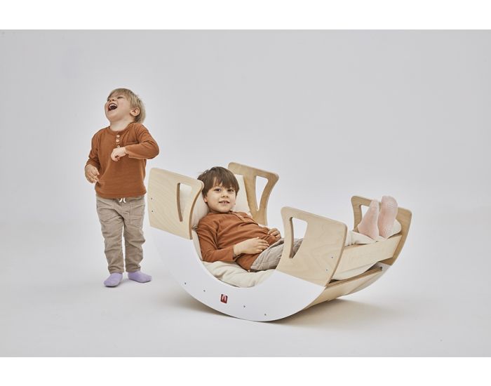 BIANCONIGLIOKIDS Rocker Enfant Modulable 11-en-1 Pont Pikler Dondo Classic - Vernis - D�s 3mois (11)