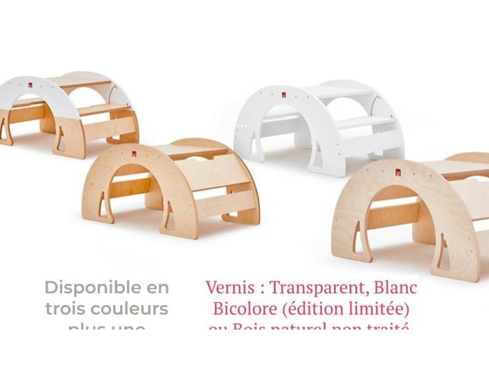 BIANCONIGLIOKIDS Rocker Enfant Modulable 11-en-1 Pont Pikler Dondo Classic - Vernis - D�s 3mois (7)