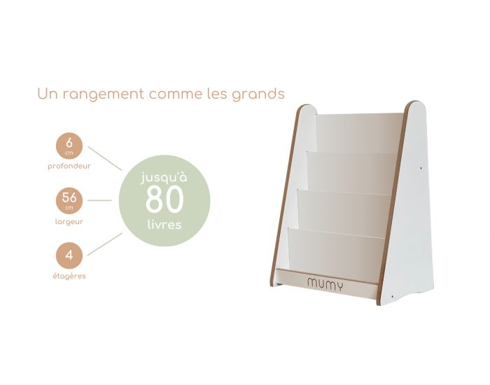 MUMY Biblioth�que Montessori Enfant Exposition Frontale Pleine 80 livres EasyTall - Bois (4)