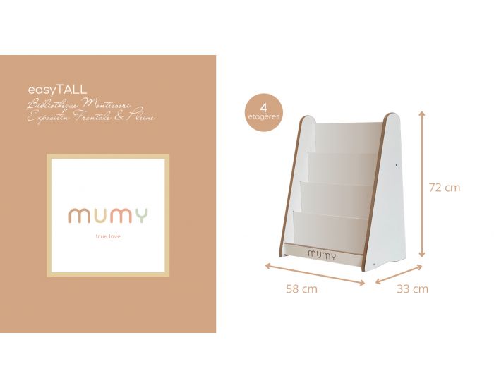MUMY Biblioth�que Montessori Enfant Exposition Frontale Pleine 80 livres EasyTall - Bois (1)