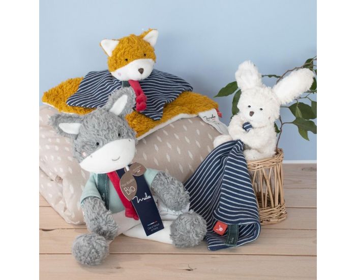 MAILOU TRADITION Doudou Plat Renard en Coton Biologique - 25 cm (1)