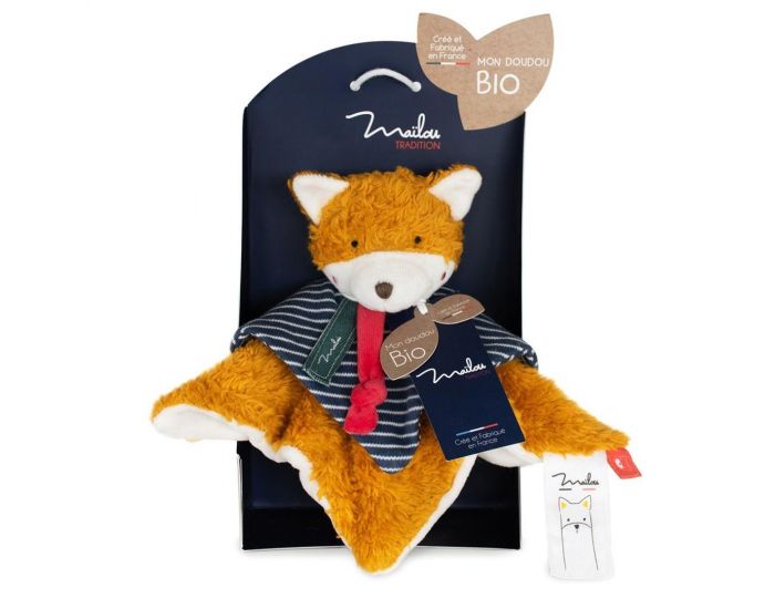 MAILOU TRADITION Doudou Plat Renard en Coton Biologique - 25 cm (3)