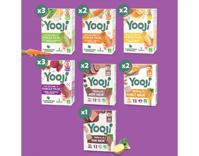 YOOJI Hach�s de Viande et B�tonnets � Manger Main de L�gumes et F�culents - D�s 12 mois (1)