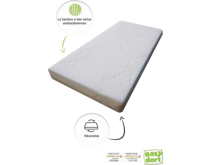 EASY DORT Matelas + 6 Draps Housse Multi + 2 Al�ses Coton - 50x100cm (2)