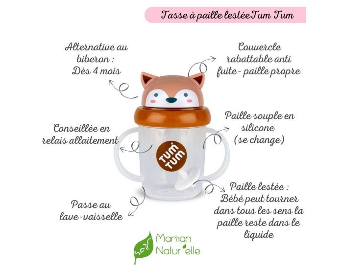 TUM TUM Tasse anti fuite + paille lest�e Renard (1)