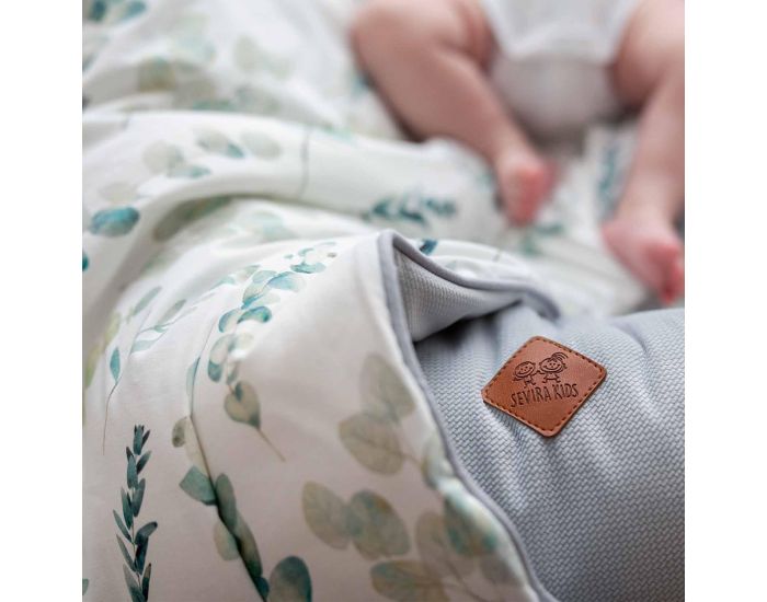 SEVIRA KIDS Maxi Lange Couverture en Viscose de Bambou - Eucalyptus Eucalyptus (5)